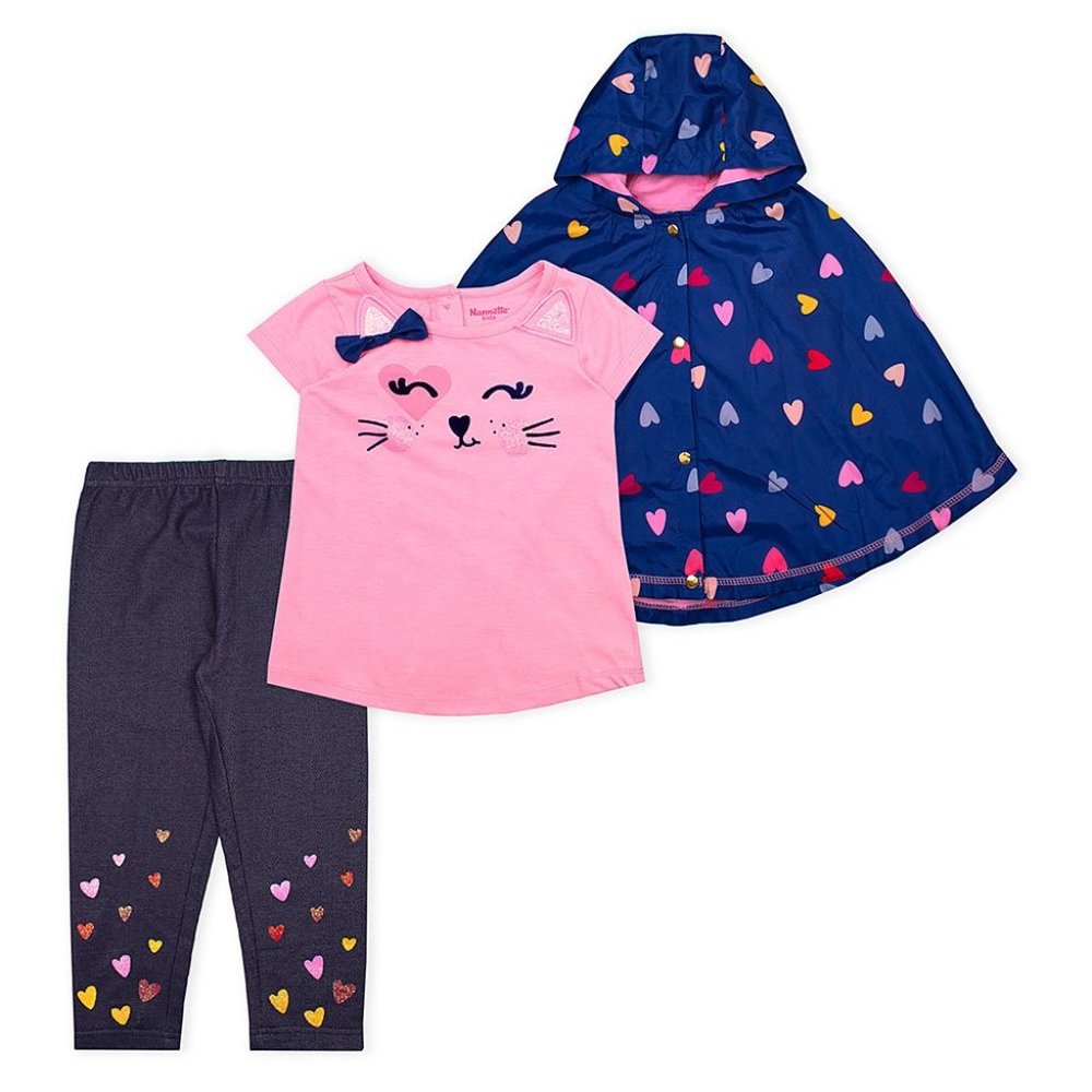 NWT Navy Heart Ponch matching set